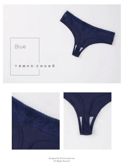 Sexy Women Cotton G String Thongs Panties Ladies' Seamless Female Underwear Lace Thong Briefs Low Waist T-back