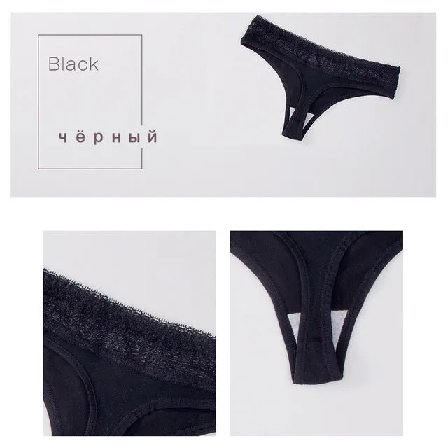 Sexy Women Cotton G String Thongs Panties Ladies' Seamless Female Underwear Lace Thong Briefs Low Waist T-back