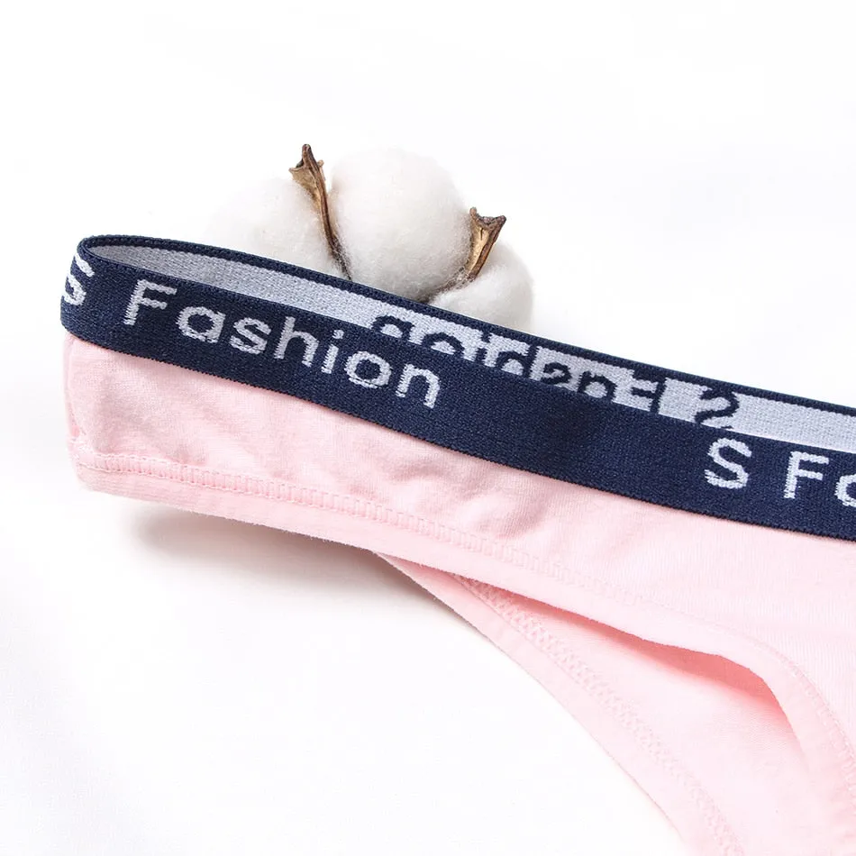 Sexy Women's Low-Rise G-String Cotton Thong With Letter Pattern
