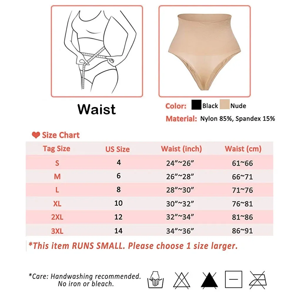 Sexy Women’s Shapewear Bodysuit - High Waist Tummy Control Seamless Strapless Slimming Panty Briefs (Black, S-3XL)