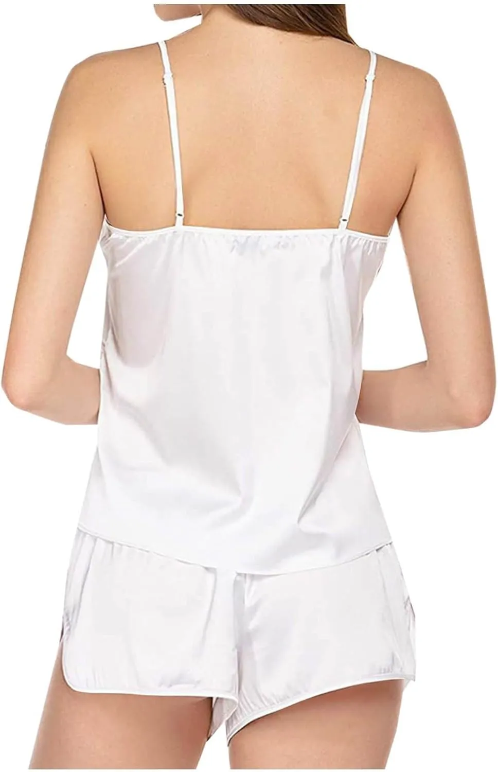 SHAOBGE 2 PC Silk Pajamas for Women 2024 Fall Casual Sexy Sleepwear Plus Size Soft Loungwear Lingerie Fashion Cami Pjs Set