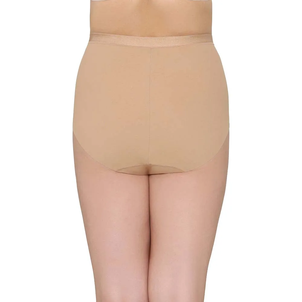 Shape Revelation Mid Waist Full Coverage Firm Control Seamless Shaping Brief - Beige