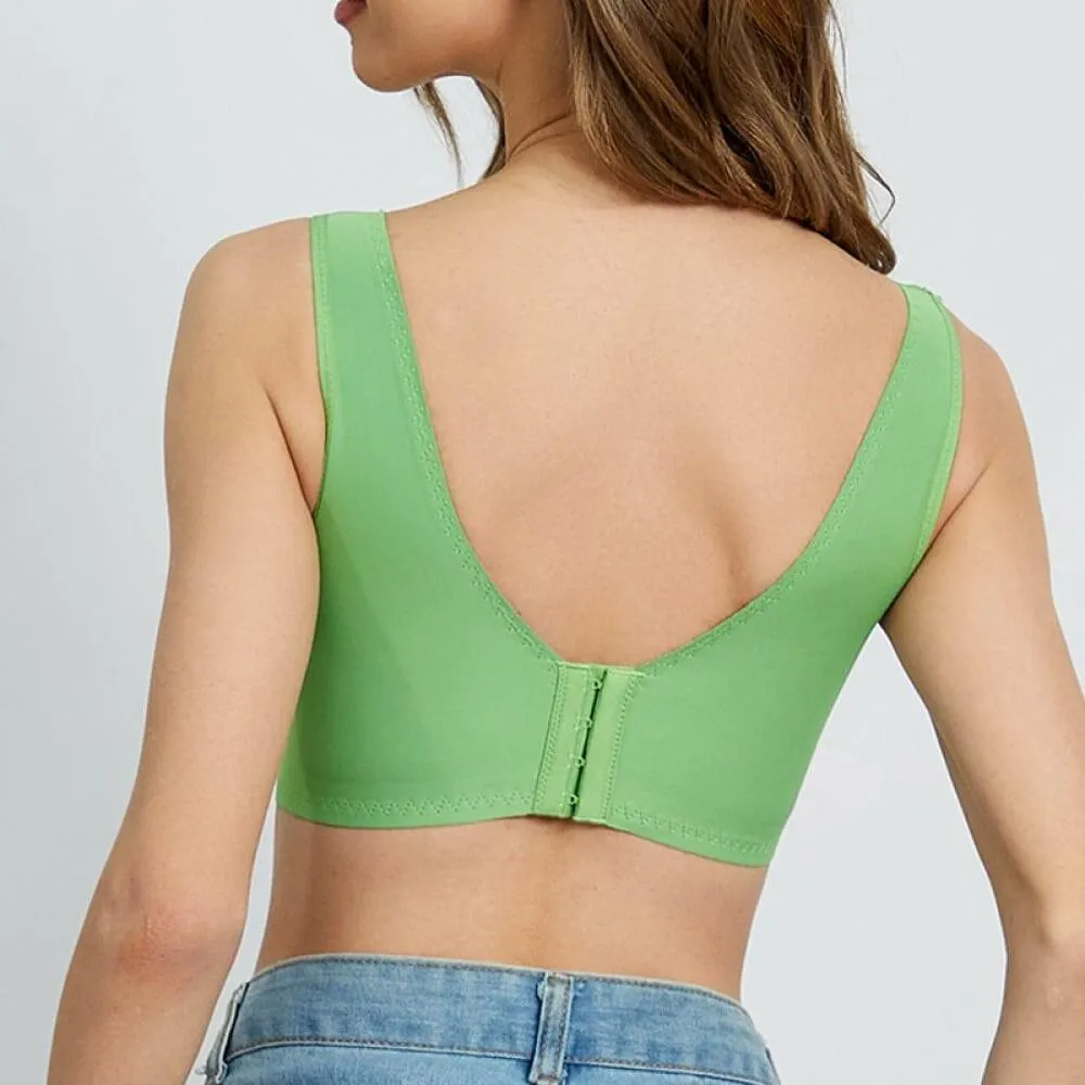 Shesways®"Feel like not wearing one" Plus Size Wireless Sports Bra - Green