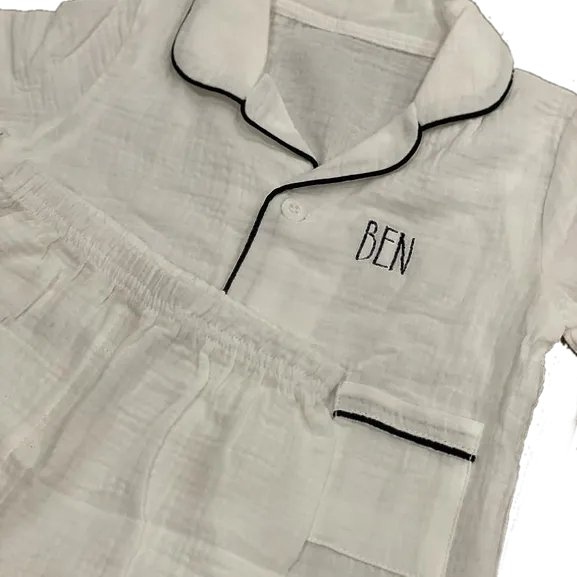 Short Sleeve Button Down Pajamas | Kids