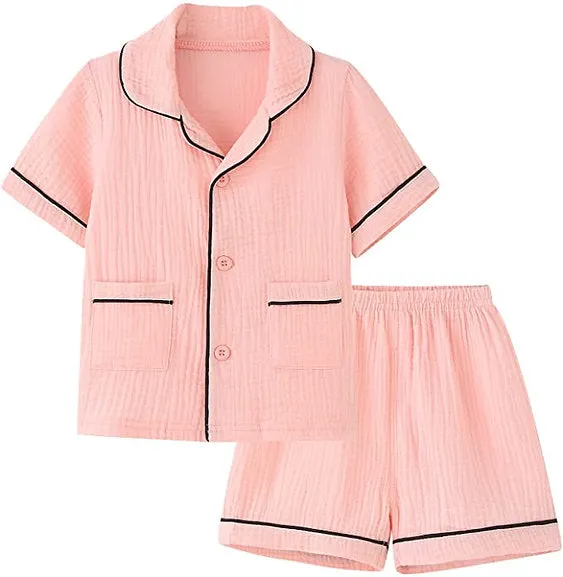 Short Sleeve Button Down Pajamas | Kids