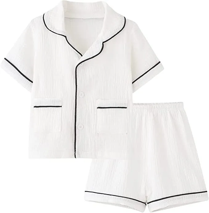Short Sleeve Button Down Pajamas | Kids