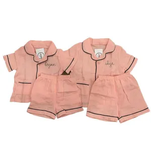 Short Sleeve Button Down Pajamas | Kids