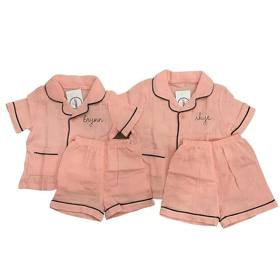 Short Sleeve Button Down Pajamas | Kids