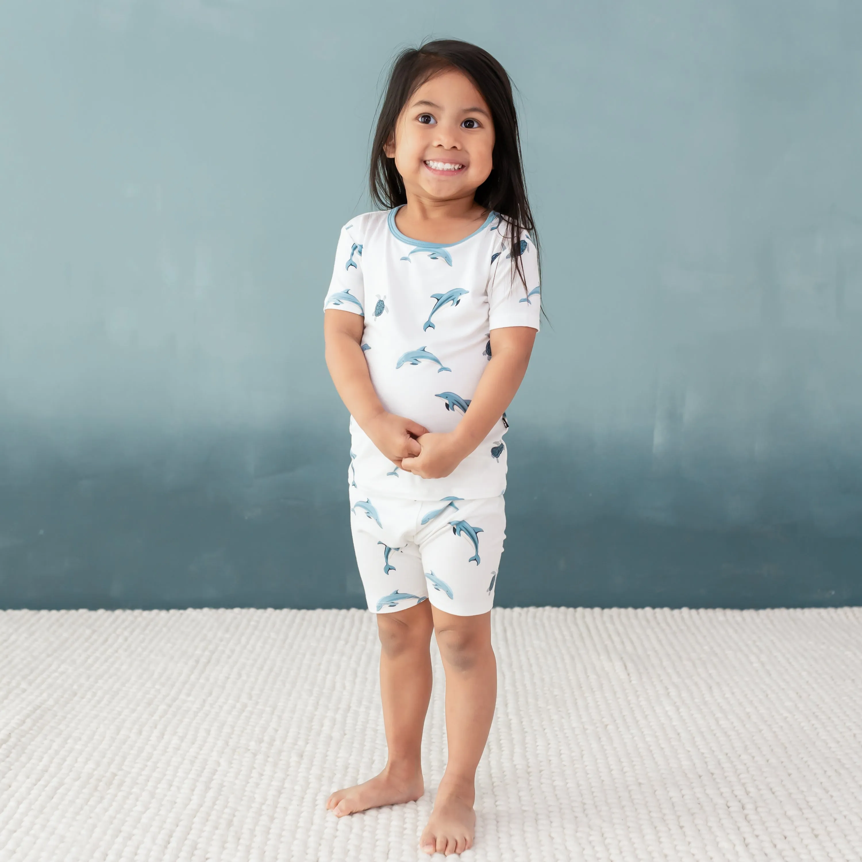 Short Sleeve Pajamas in Dolphin