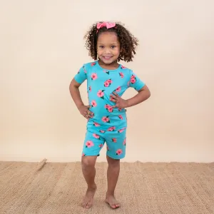 Short Sleeve Pajamas in Hibiscus