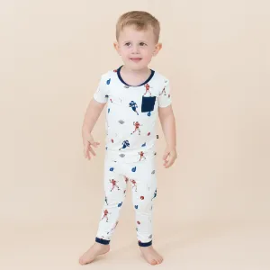 Short Sleeve with Pants Pajamas in Football