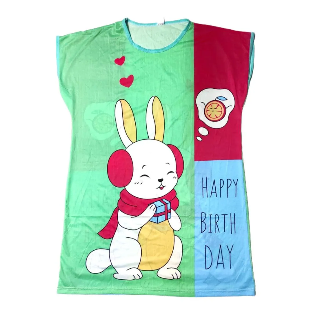 Short Sleeved Nightgown Loose Casual Sleepwear - N756