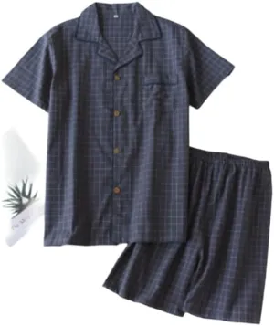 Shorts Sleeves Shirt Mens Pajama with short