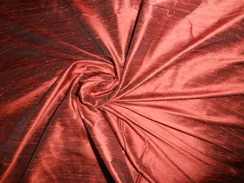 SILK Dupioni FABRIC dark rust x black 54&quot; with slubs**MM8[5]