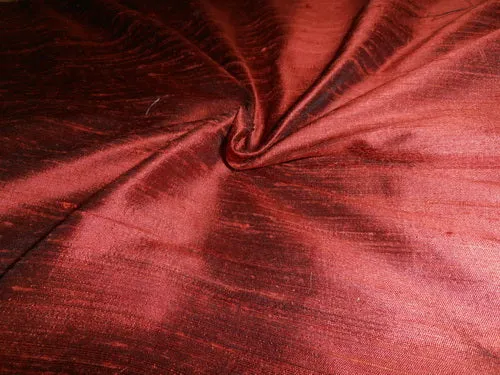 SILK Dupioni FABRIC dark rust x black 54&quot; with slubs**MM8[5]