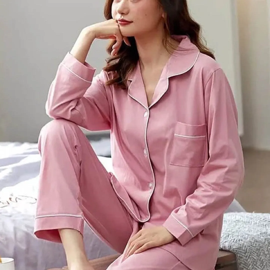 Silk Pijama Sets Sleepwear Long-Sleeve Ice Silk Night Wear