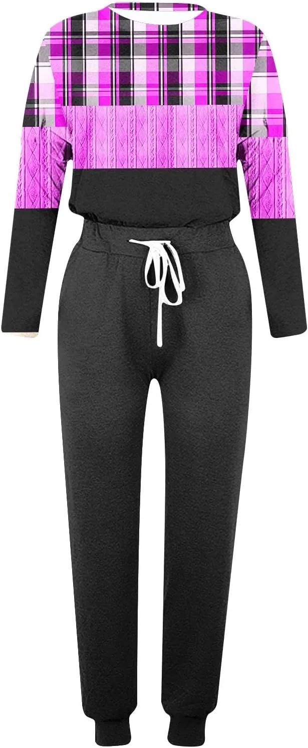 Silk Satin Pajamas Set Women Women's Two Outfit Long Sleeve Crewneck Pullover Tops and Long Pants Tracksuit Camisole