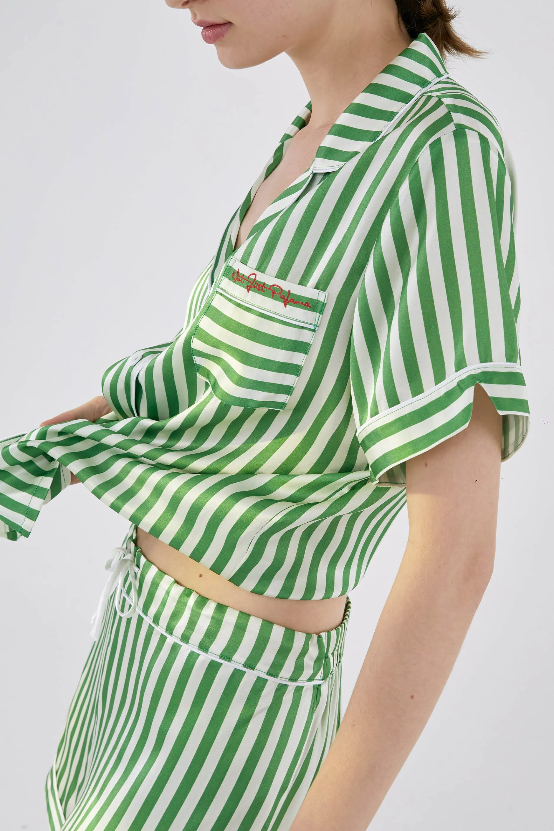 Silk Stripes Short Pajama Set