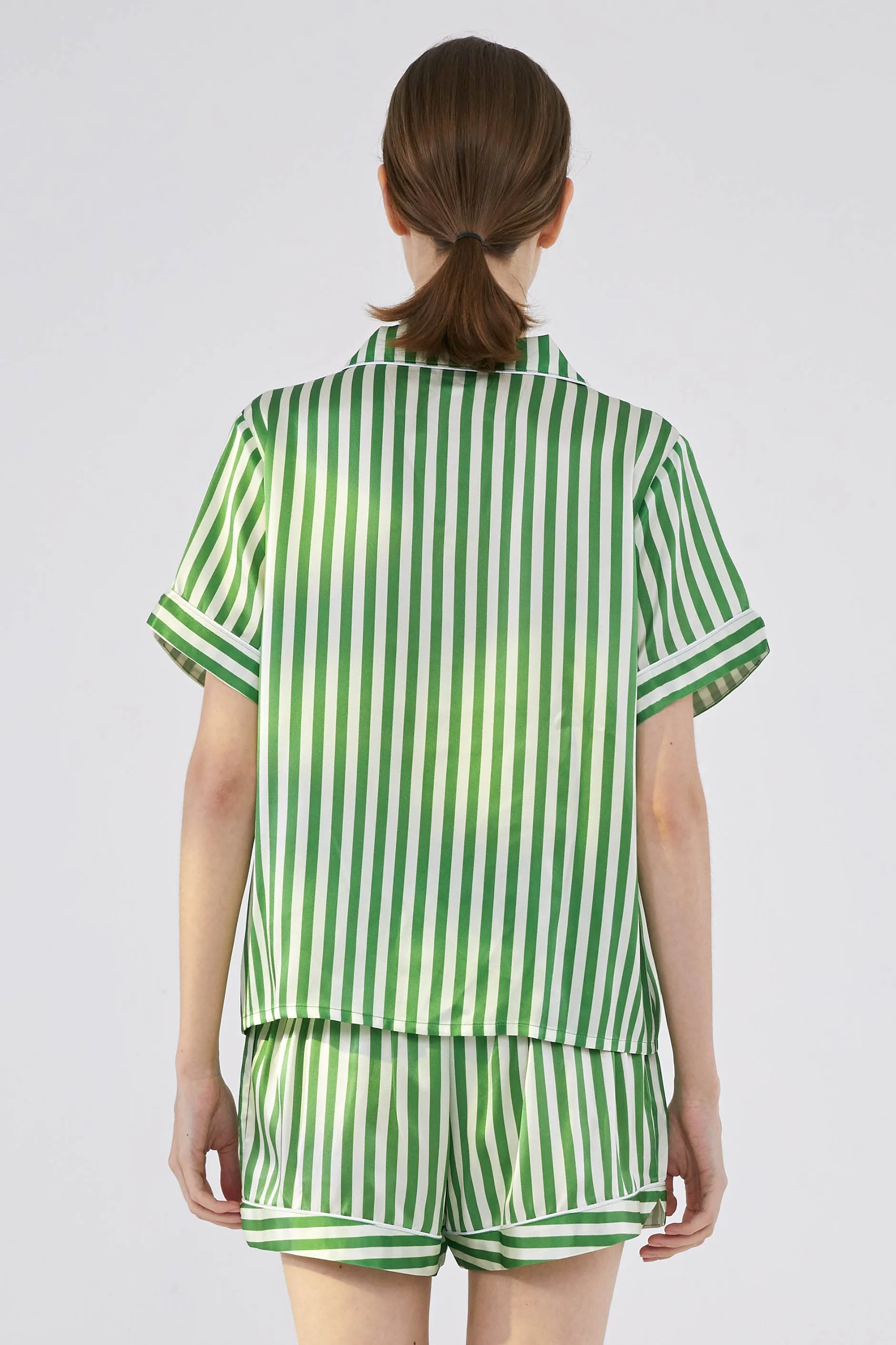 Silk Stripes Short Pajama Set