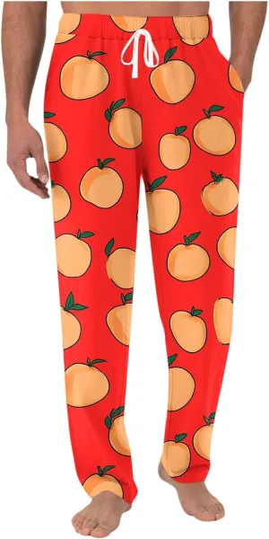 Sinzelimin Men's Pajamas Pants Fashion Print Baggy Comfy Casual Home Trouser Lace up Elastic Waist Wide Leg Sweatpant