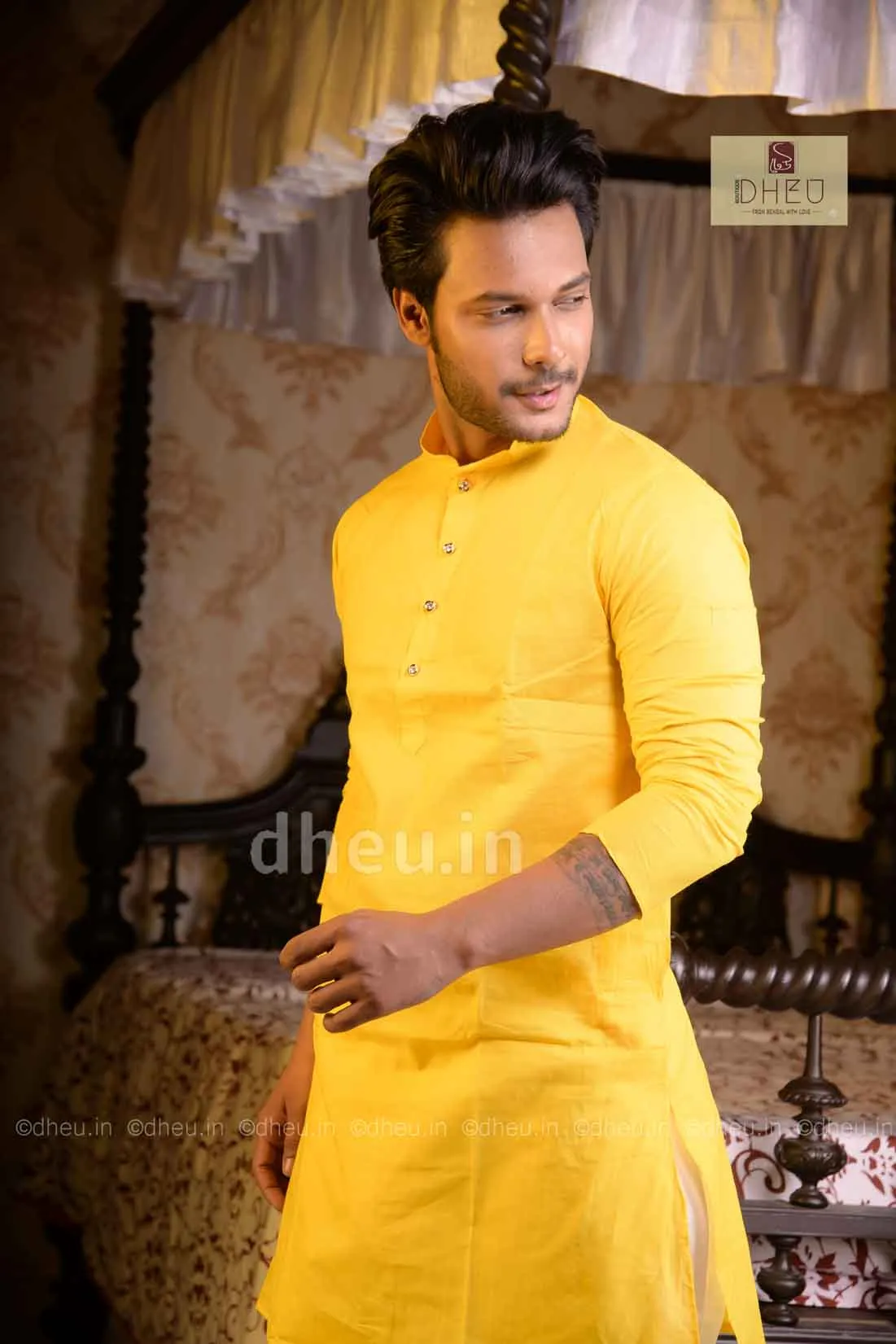 Sirf Tum- Handloom Silk Saree-Kurta Couple Set