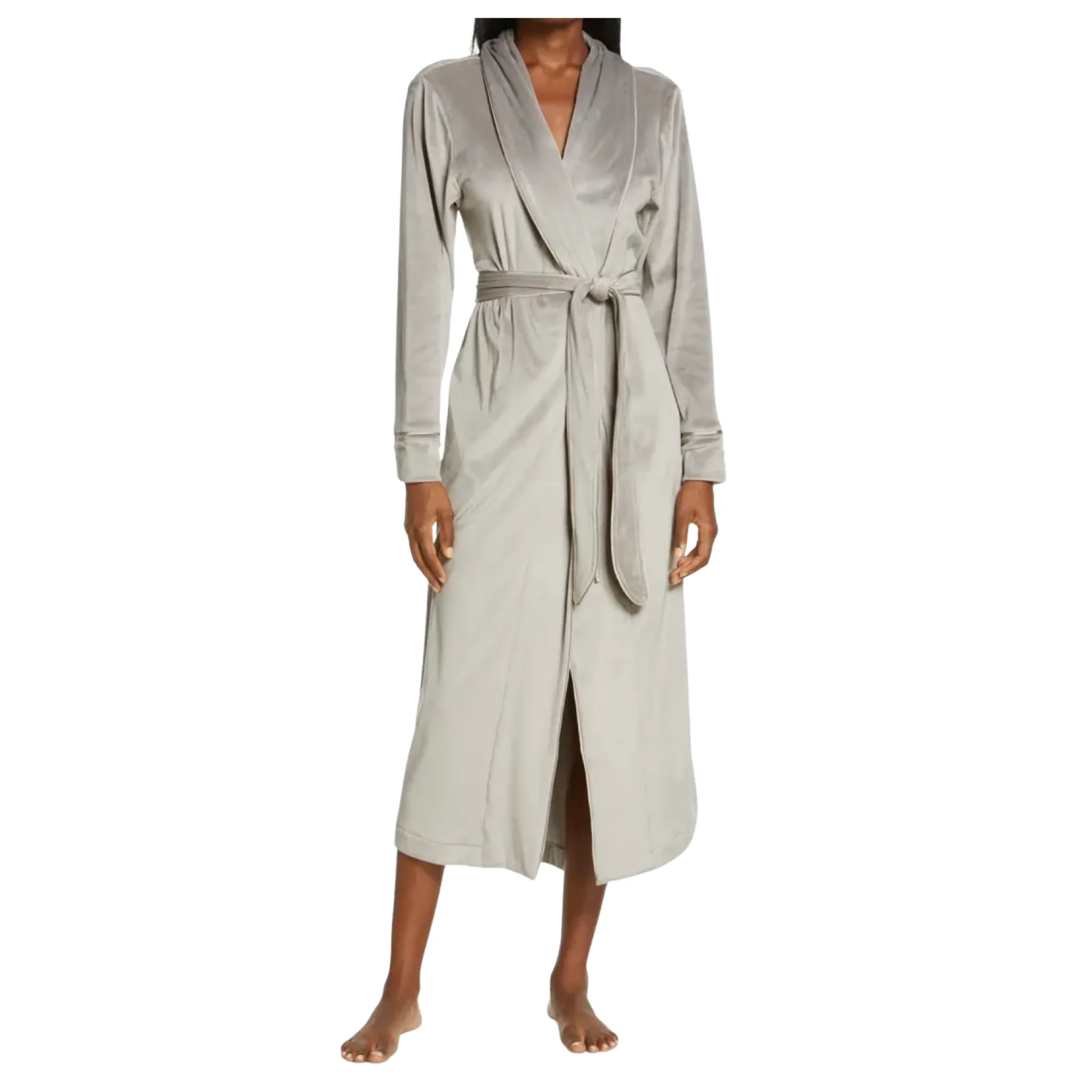 SKIMS Velour Women's Long Robe Gray Size XS