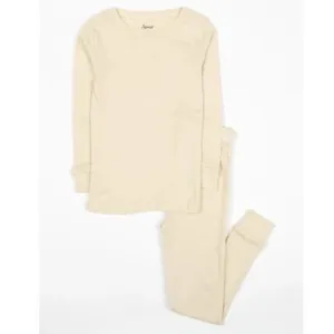 Solid Cotton Lounge Set — Off White