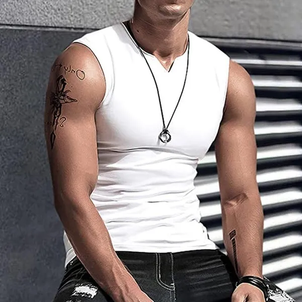 Solid V Neck Tank Top