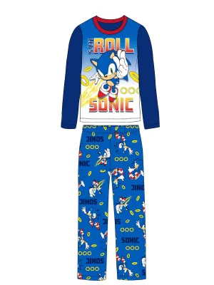 Sonic the Hedgehog Boys' Pajama Set Kids 2pc Fleece PJs, 4-10, Blue