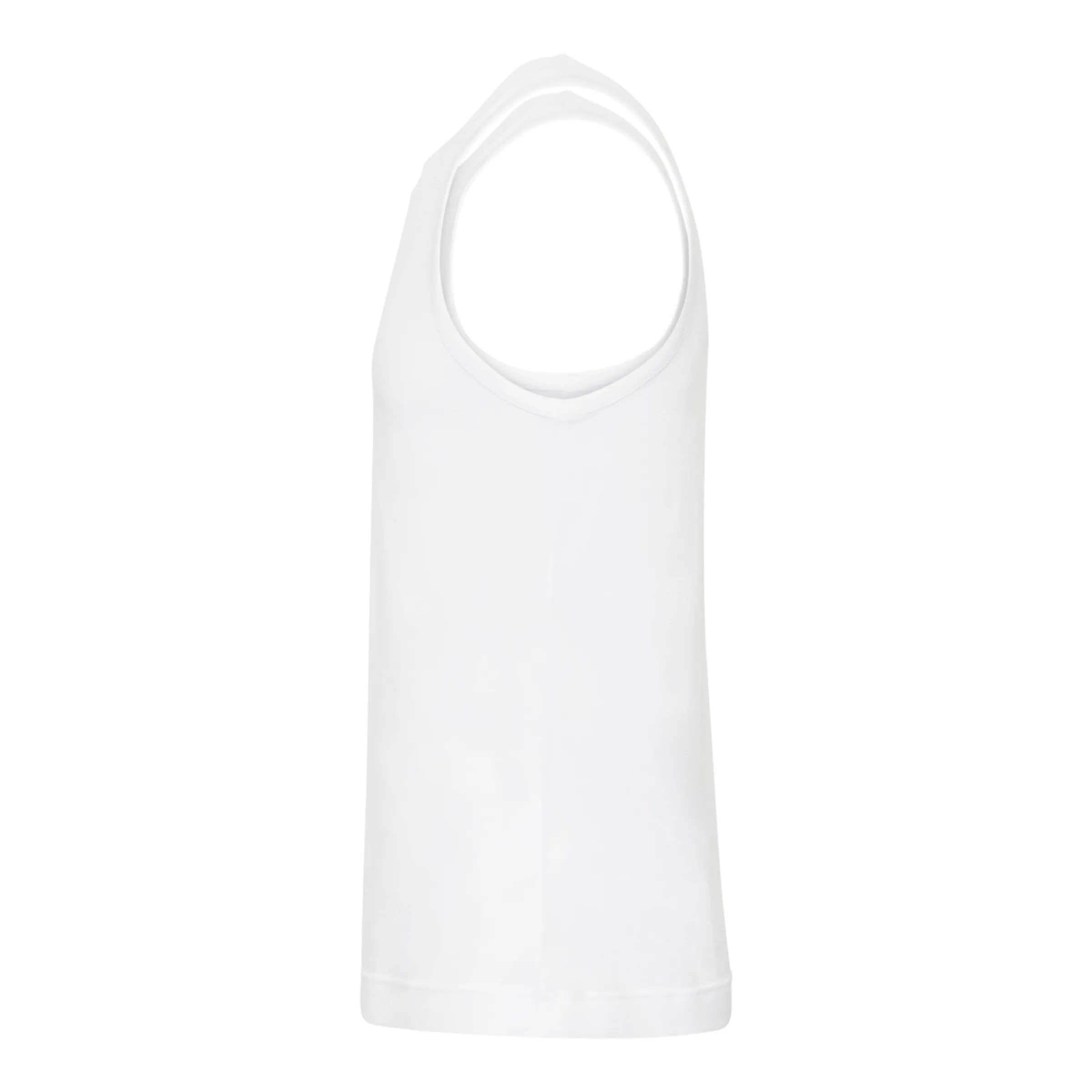 Square Neck Edge Tank Top in White