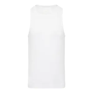 Square Neck Edge Tank Top in White
