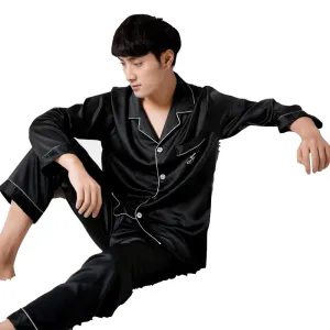 Stretch satin chiffon pajamas -  Men's Pajama Set