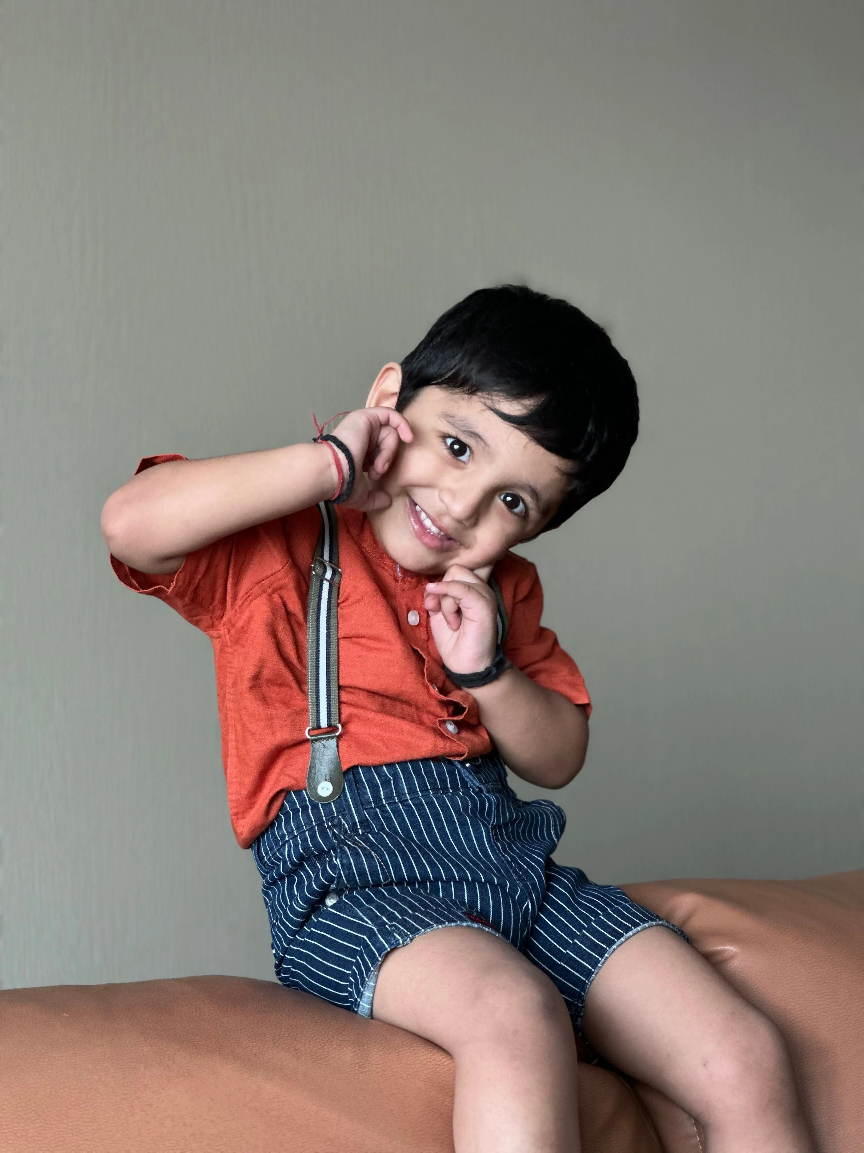 Strip Shorts Suspender Set