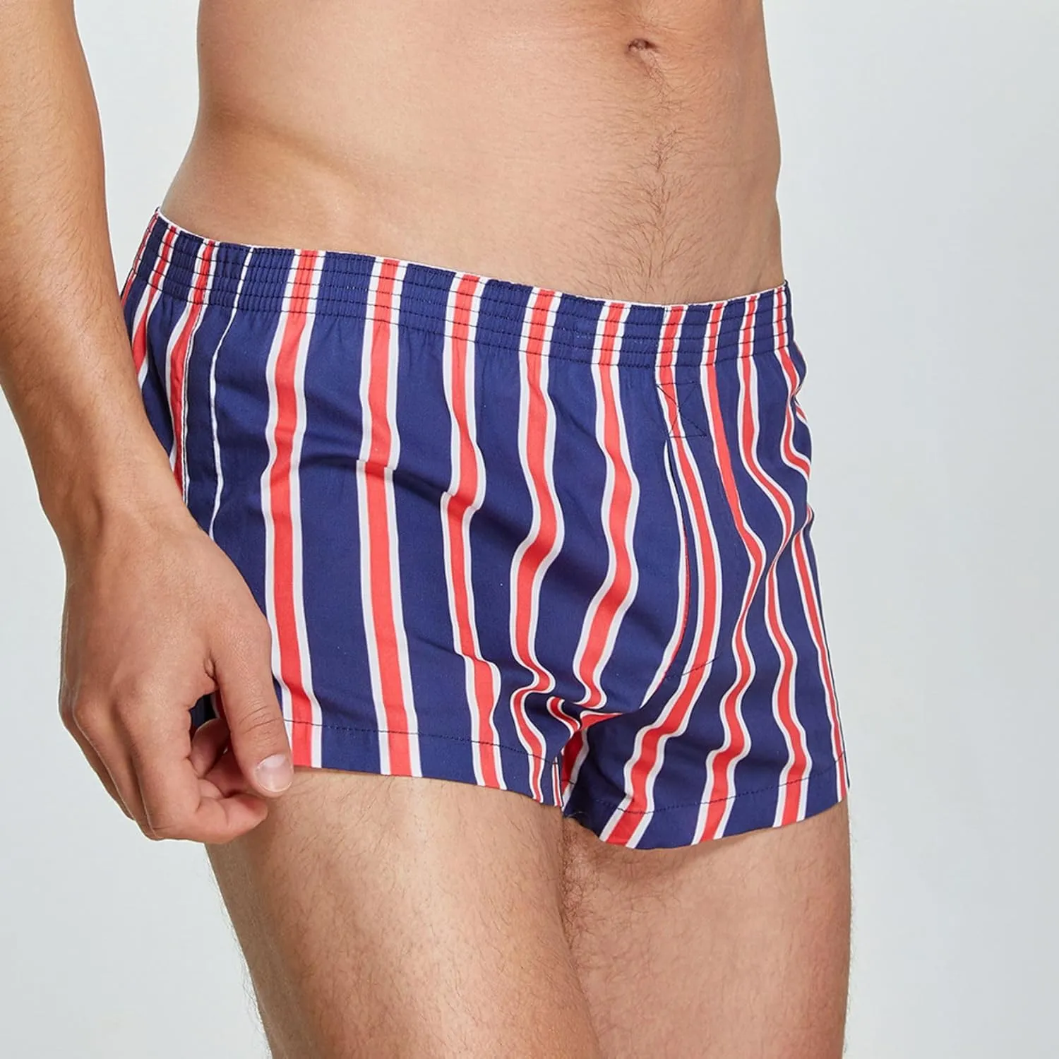Stylish Homewear Shorts for Men Striped Boxers Men's Lounge Shorts