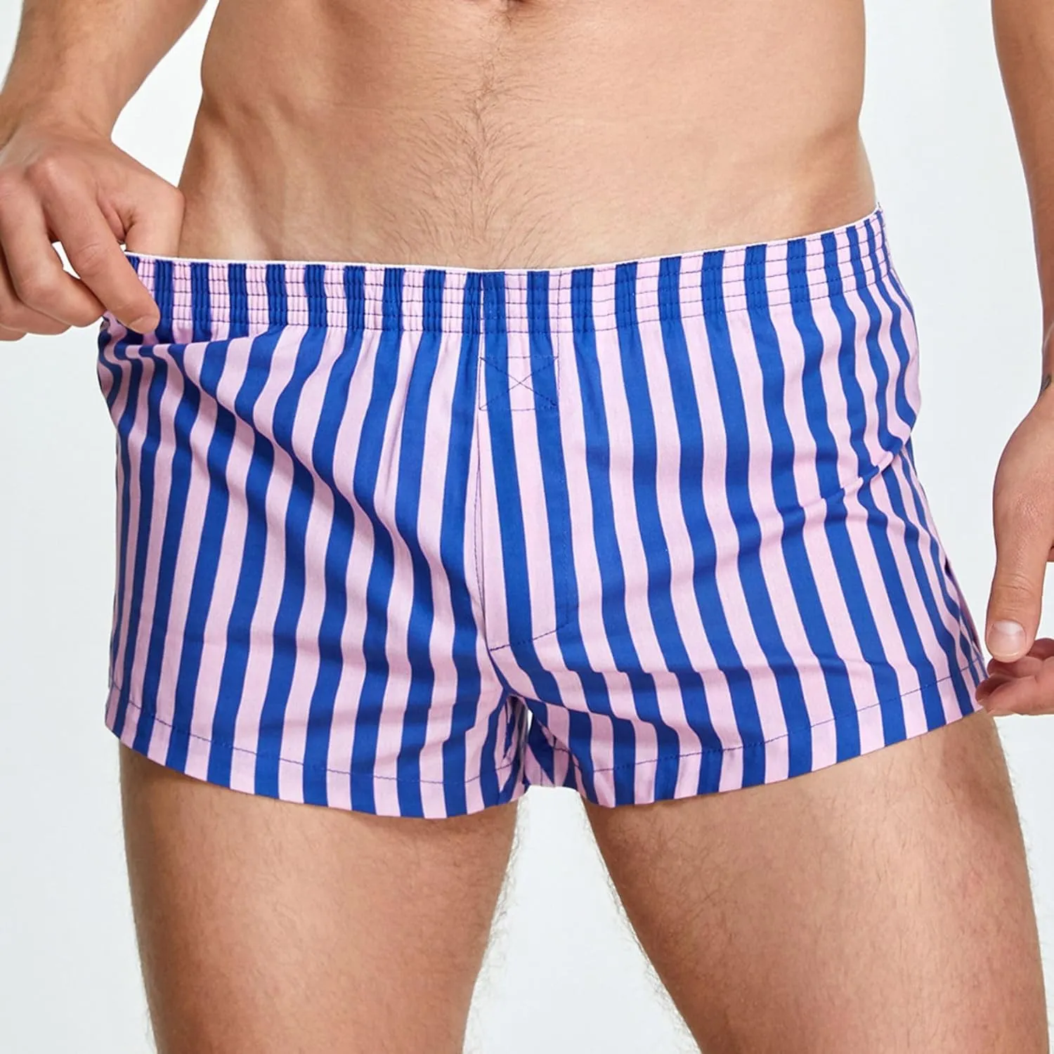 Stylish Homewear Shorts for Men Striped Boxers Men's Lounge Shorts