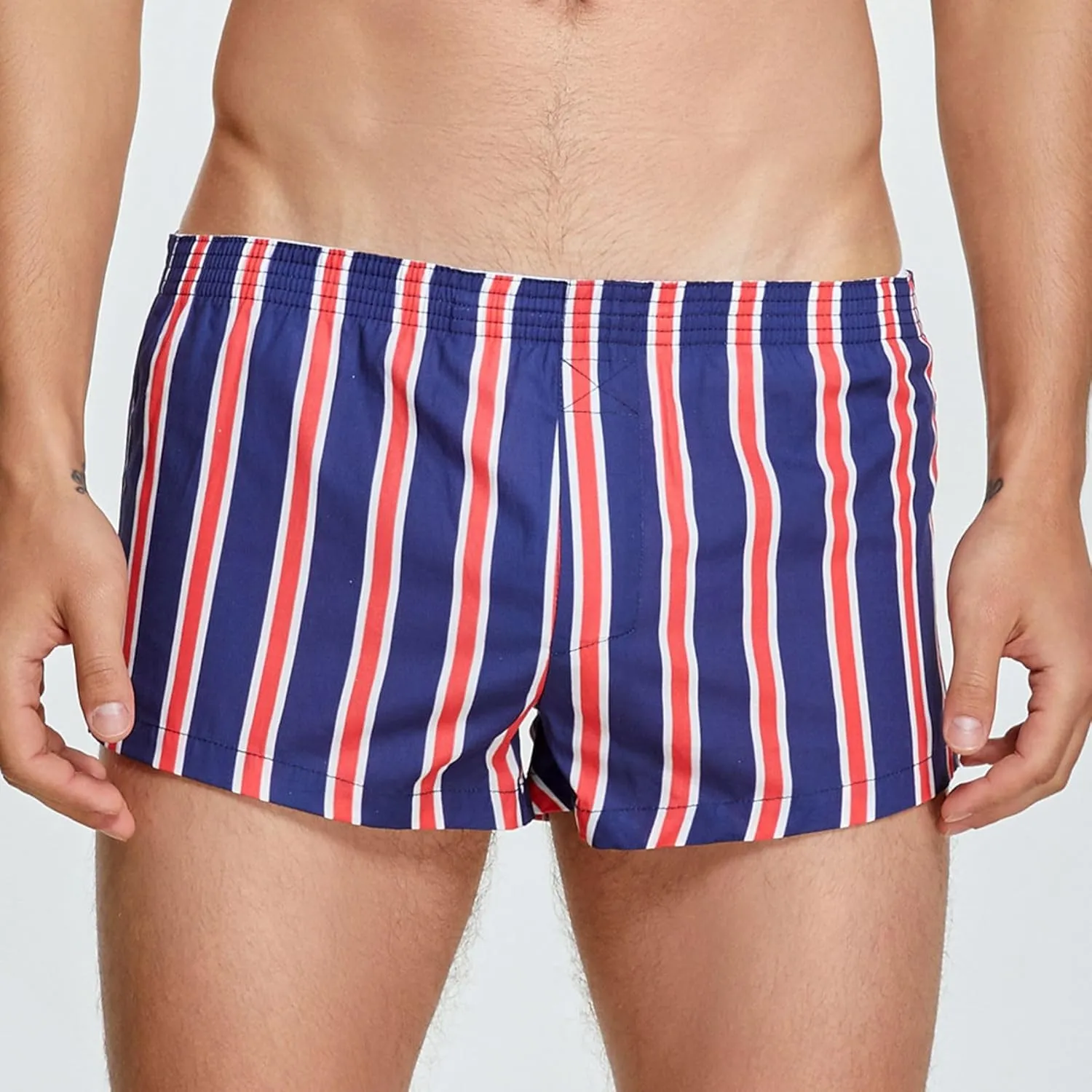 Stylish Homewear Shorts for Men Striped Boxers Men's Lounge Shorts