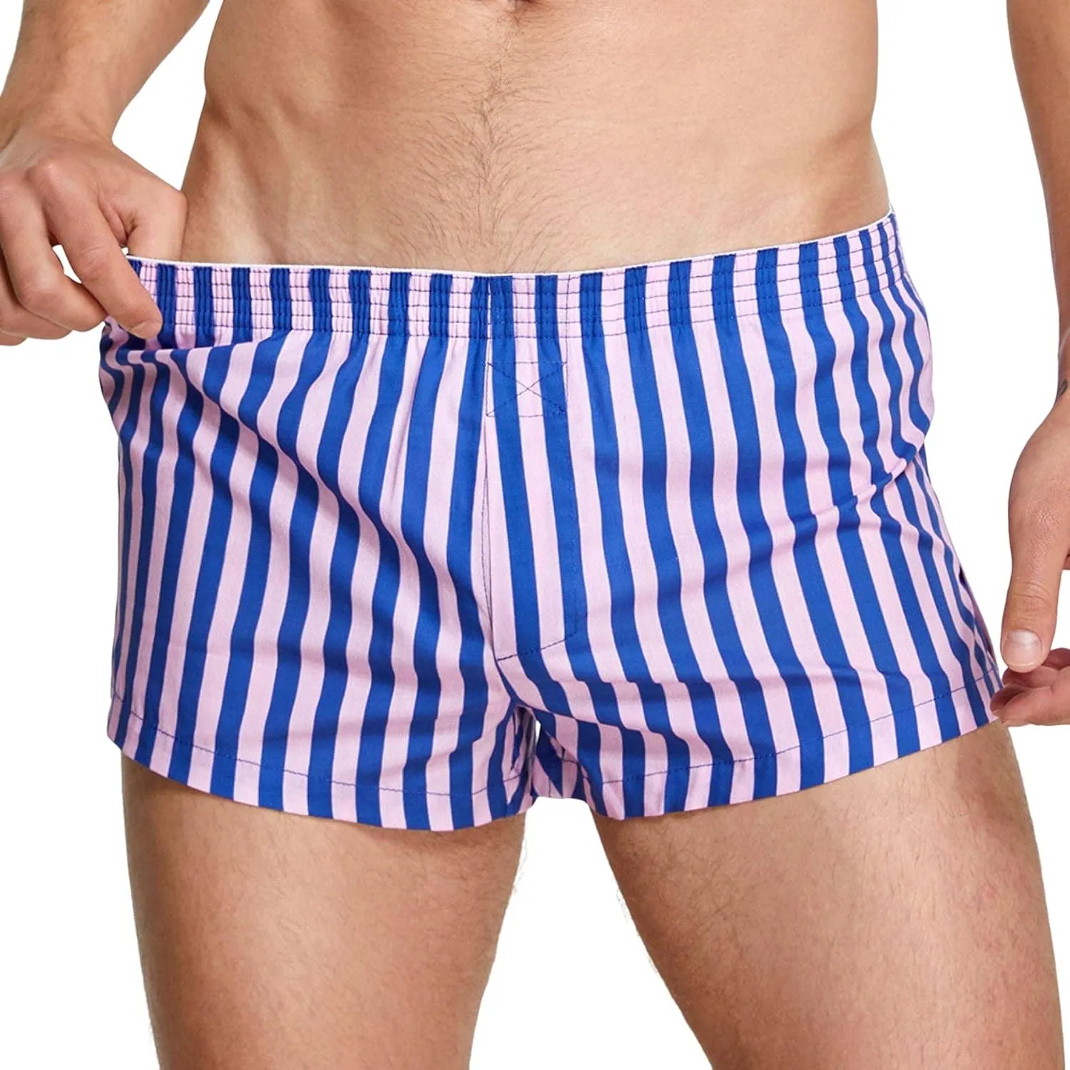 Stylish Homewear Shorts for Men Striped Boxers Men's Lounge Shorts