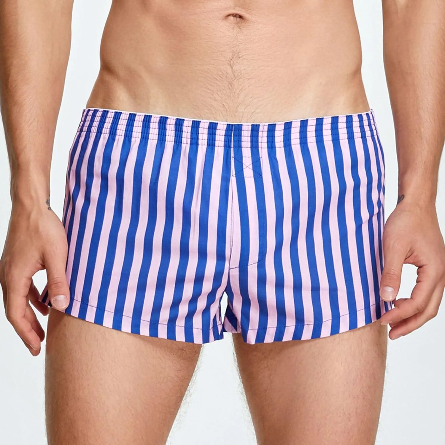 Stylish Homewear Shorts for Men Striped Boxers Men's Lounge Shorts