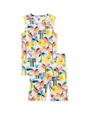 Summer Nights Two Piece Tank Pajamas - Diani Beach Tropical Floral