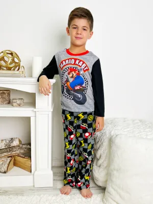 Super Mario Boys' 2 Piece Pajama Set, Fleece Pants