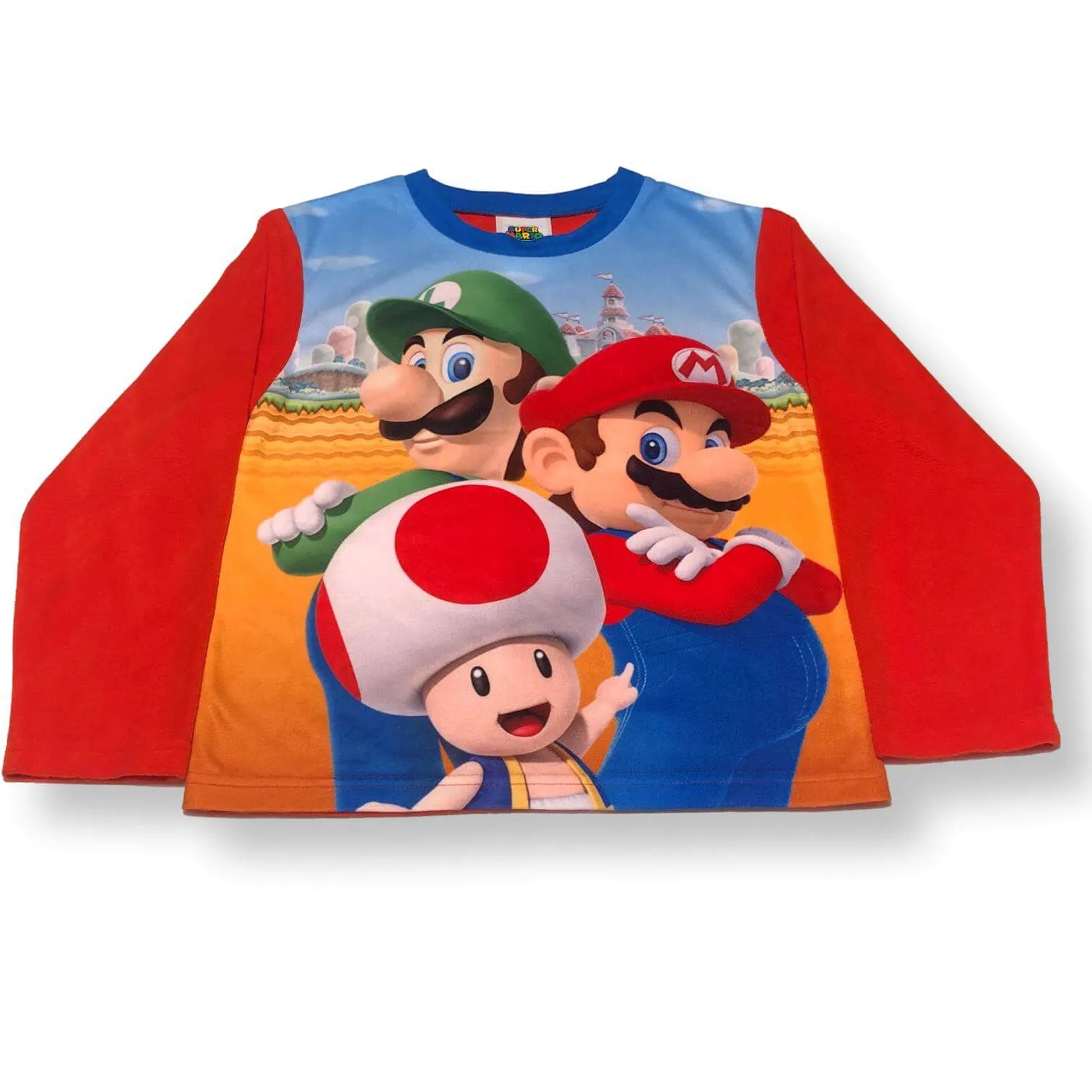 Super Mario Boys' Pajama Set Kids 2pc Fleece PJs, 4-10, Red
