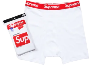 Supreme Hanes Boxer Briefs White