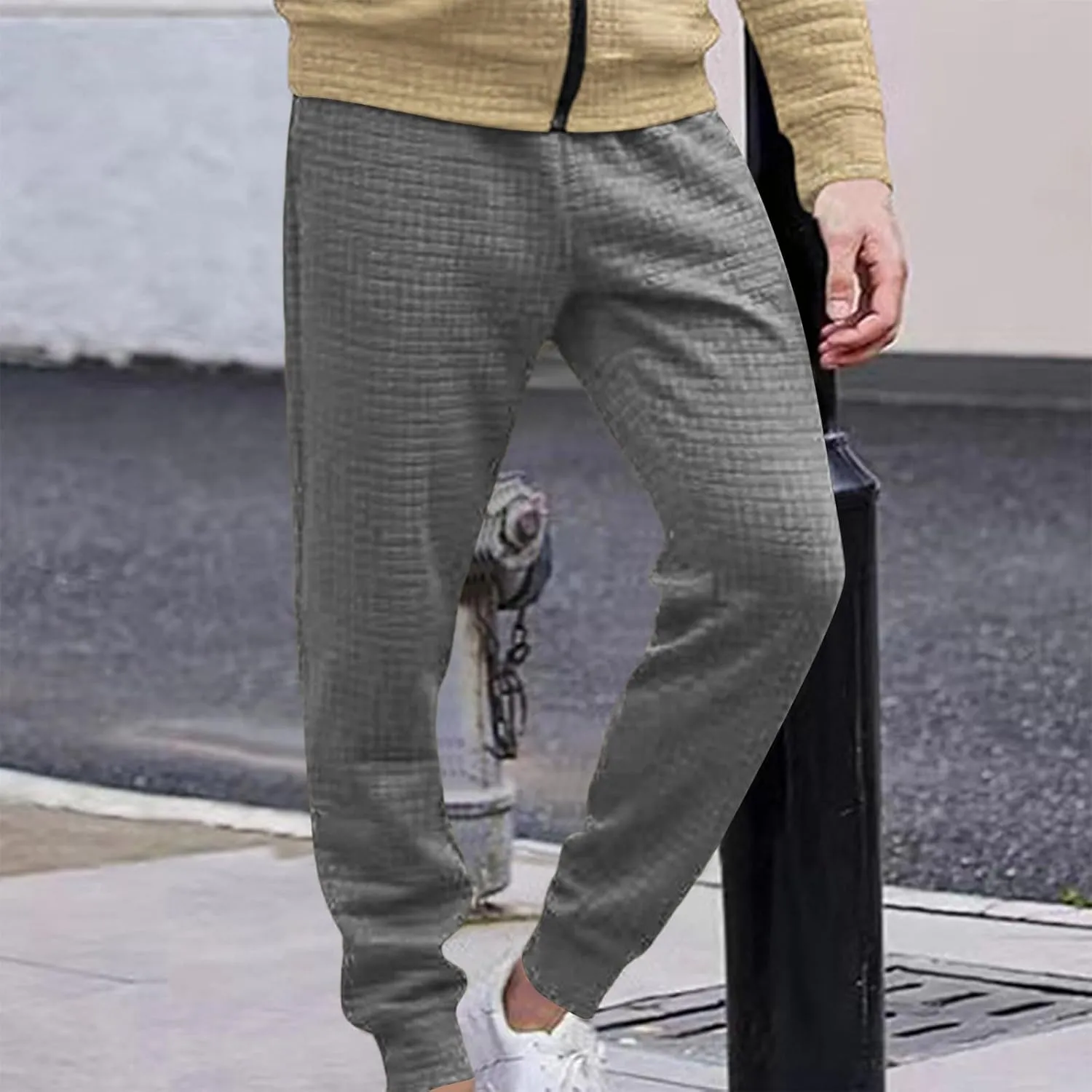 Sweatpants for Men Loose Fit Open Bottom Trouser Lightweight Athletic Long Pant Mens Jogger Sweatpants with Pockets