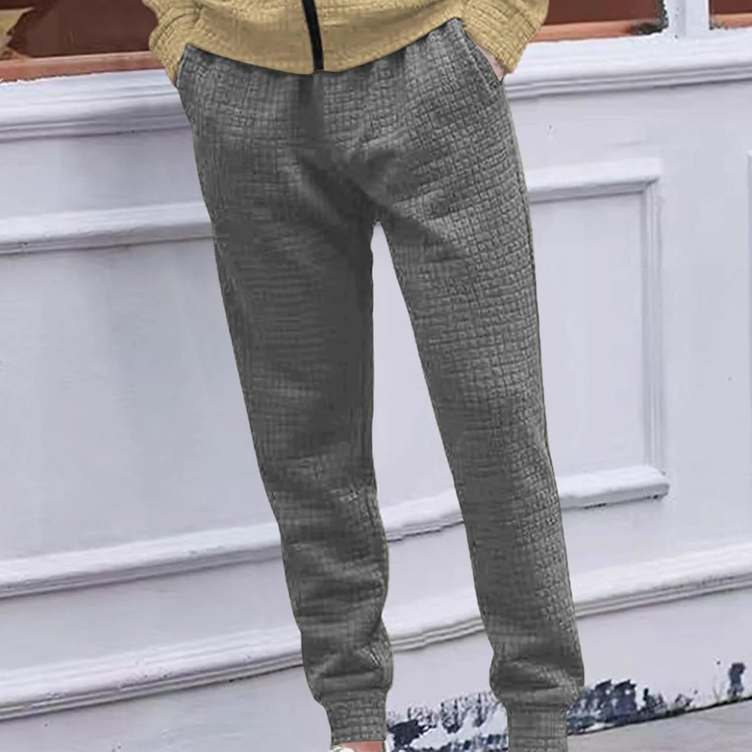 Sweatpants for Men Loose Fit Open Bottom Trouser Lightweight Athletic Long Pant Mens Jogger Sweatpants with Pockets