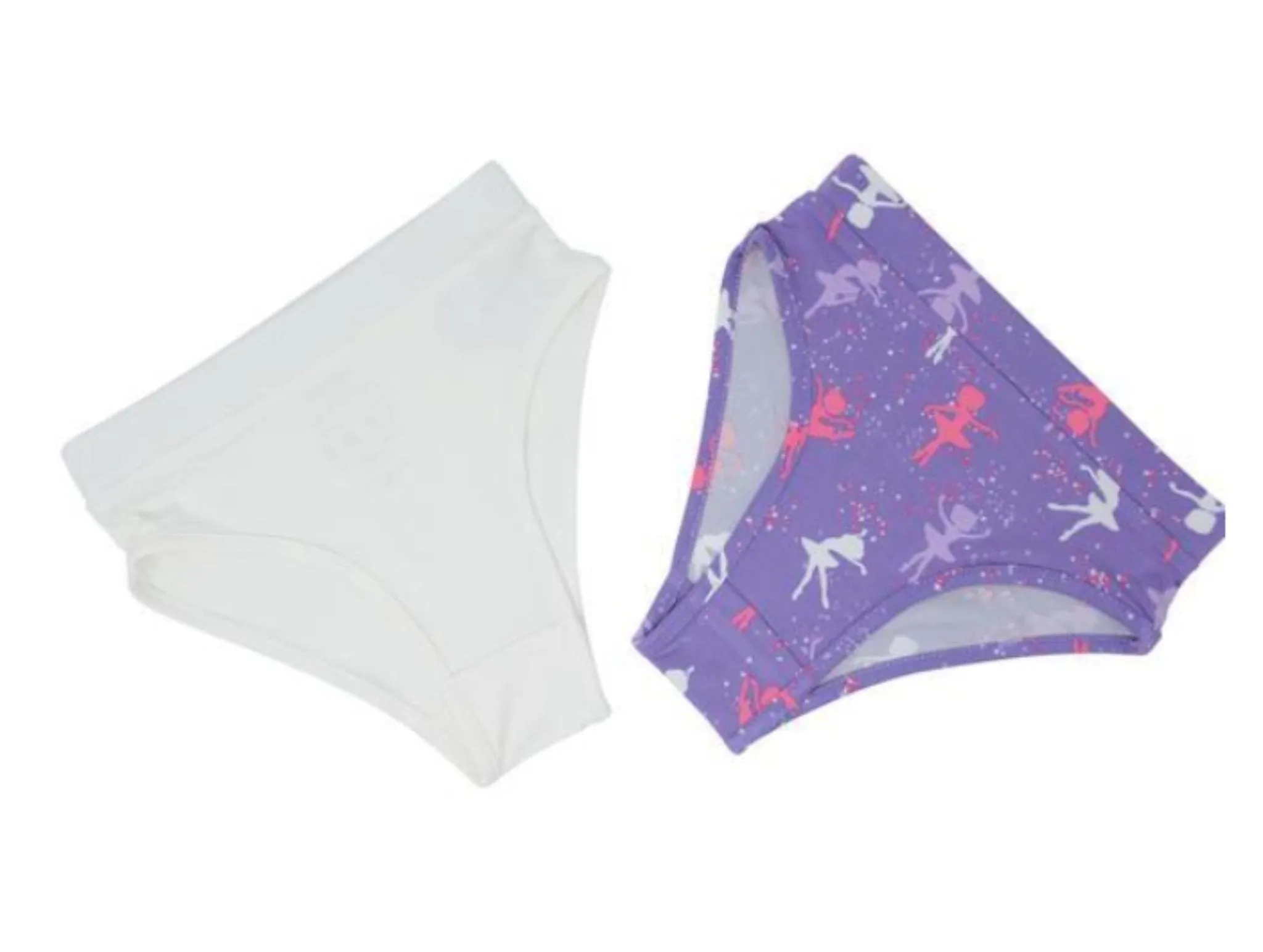 Sweet Bamboo 2 Piece Underwear Set In BALLERINA Pattern and White