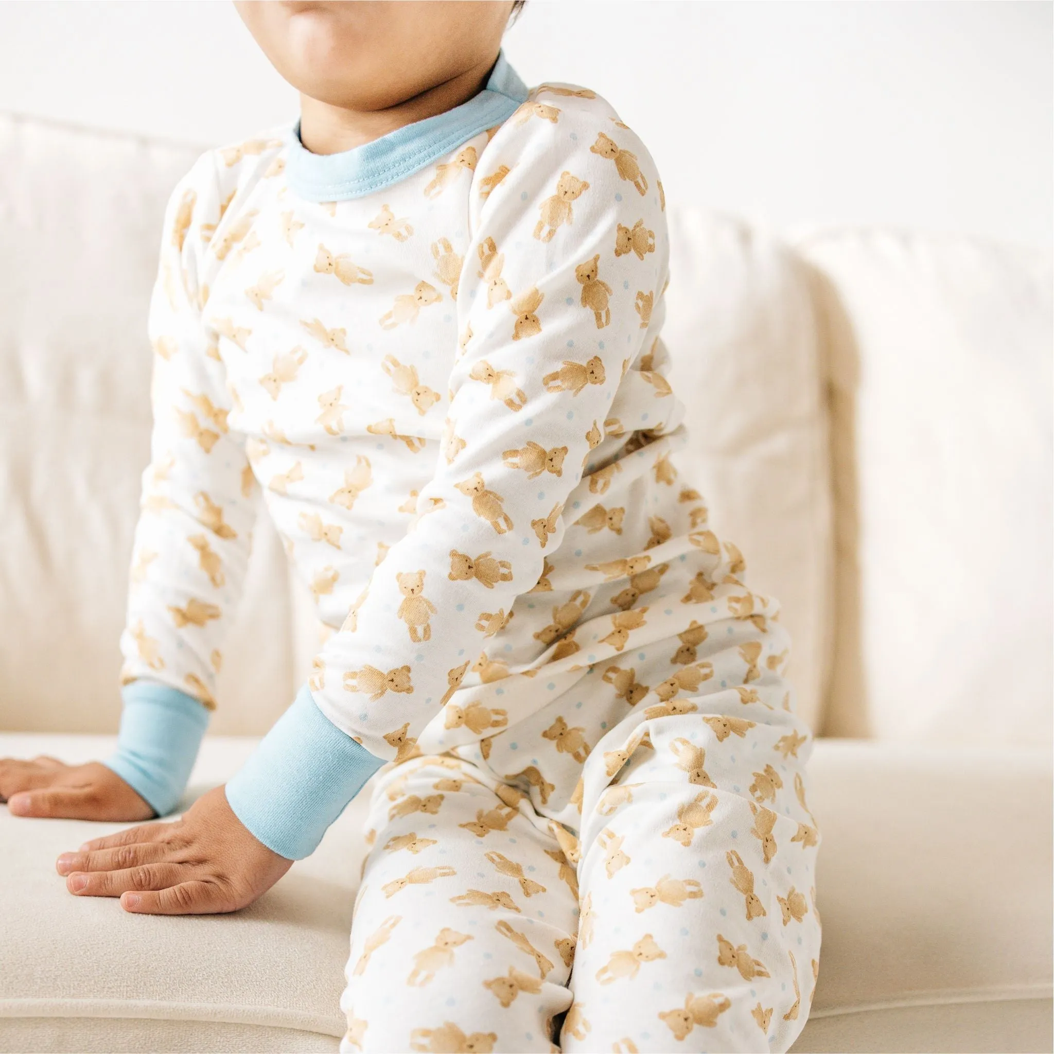 Teddy Long Pajamas - Blue by Luna and Arlo