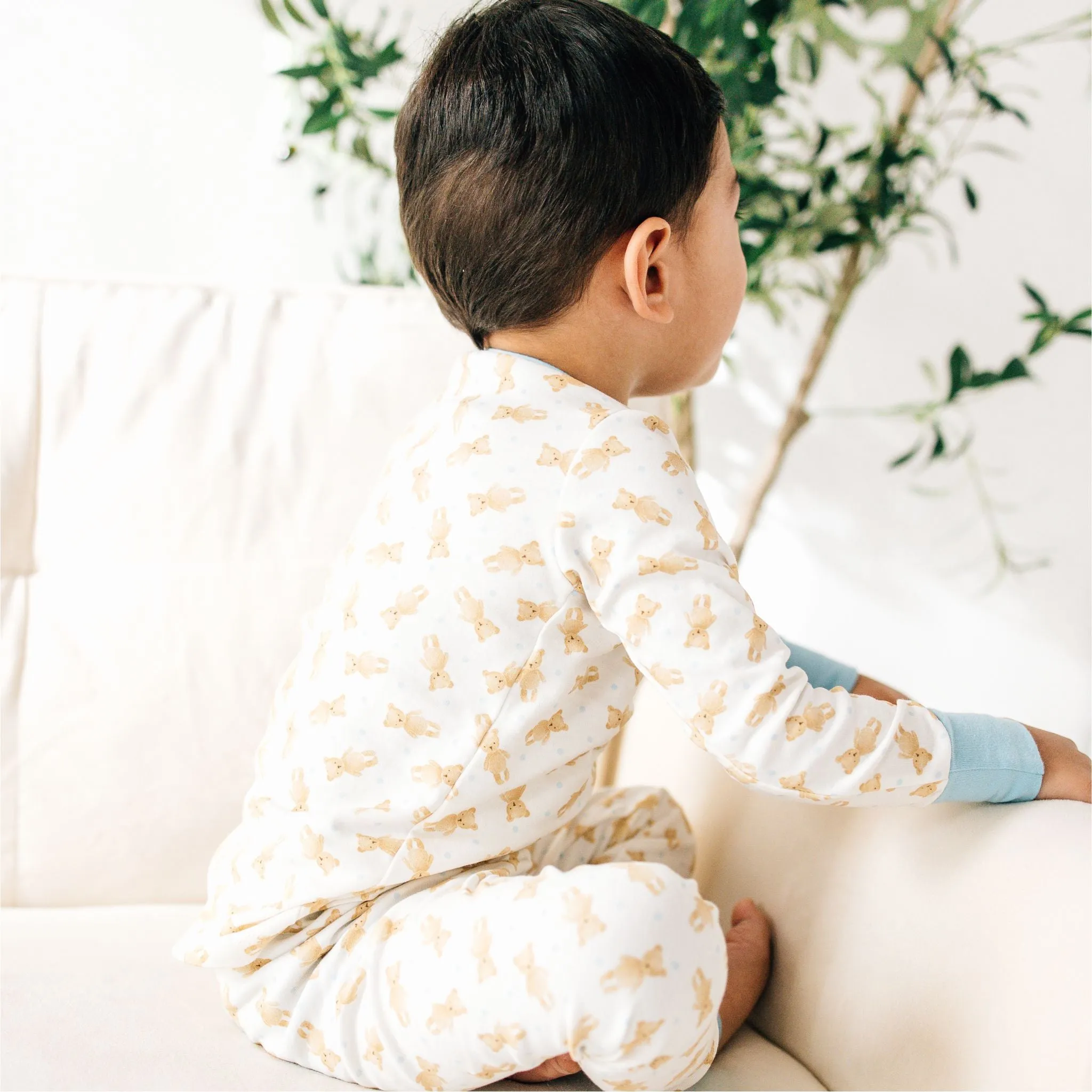 Teddy Long Pajamas - Blue by Luna and Arlo