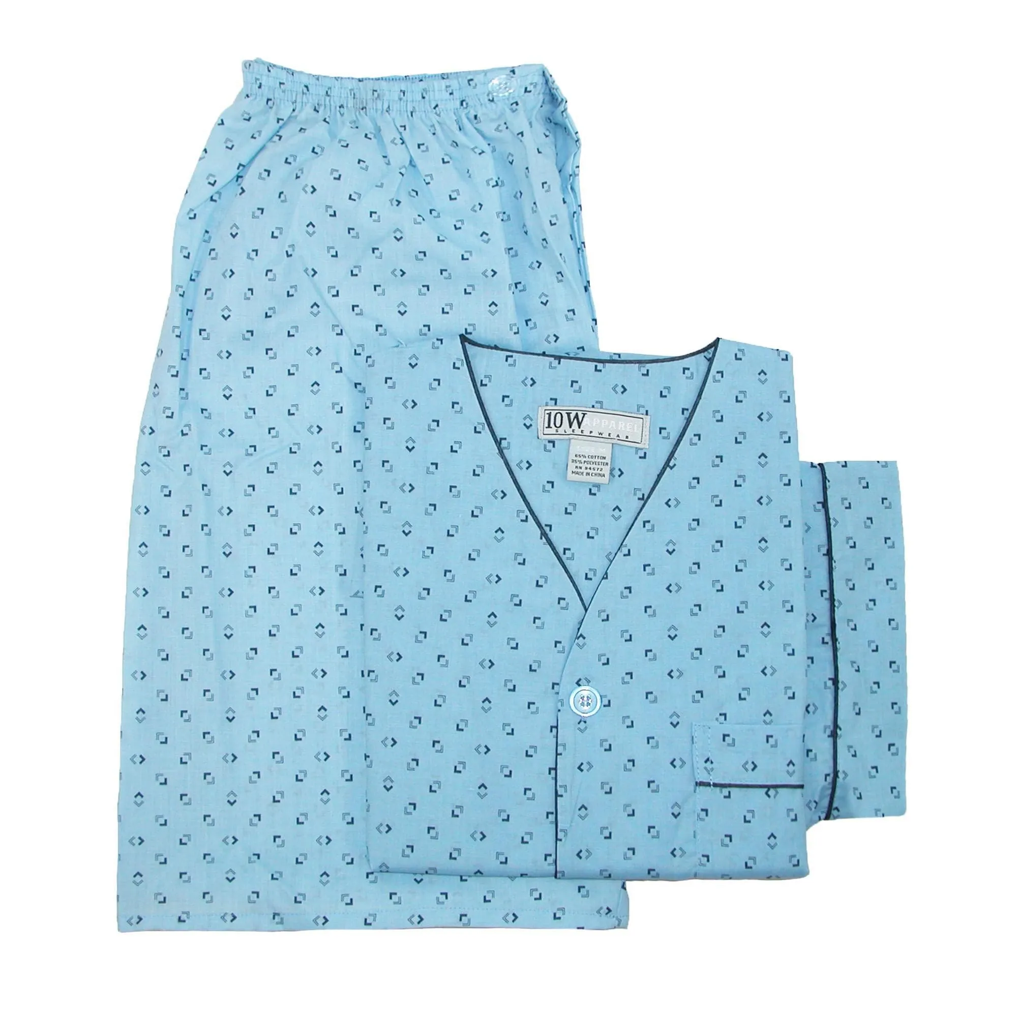 Ten West Apparel Men's Short Sleeve Short Leg Pajama Set