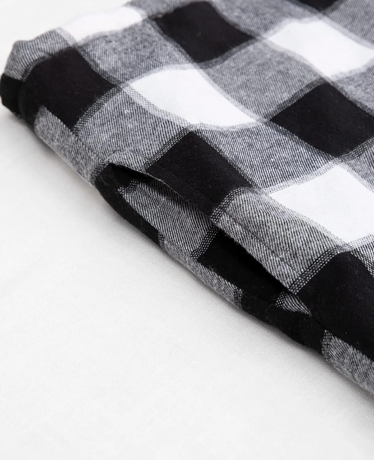 ThCreasa Mens Plaid Quilted Lined Flannel Jacket Button Down Flannel Shirt Jackets with Hood