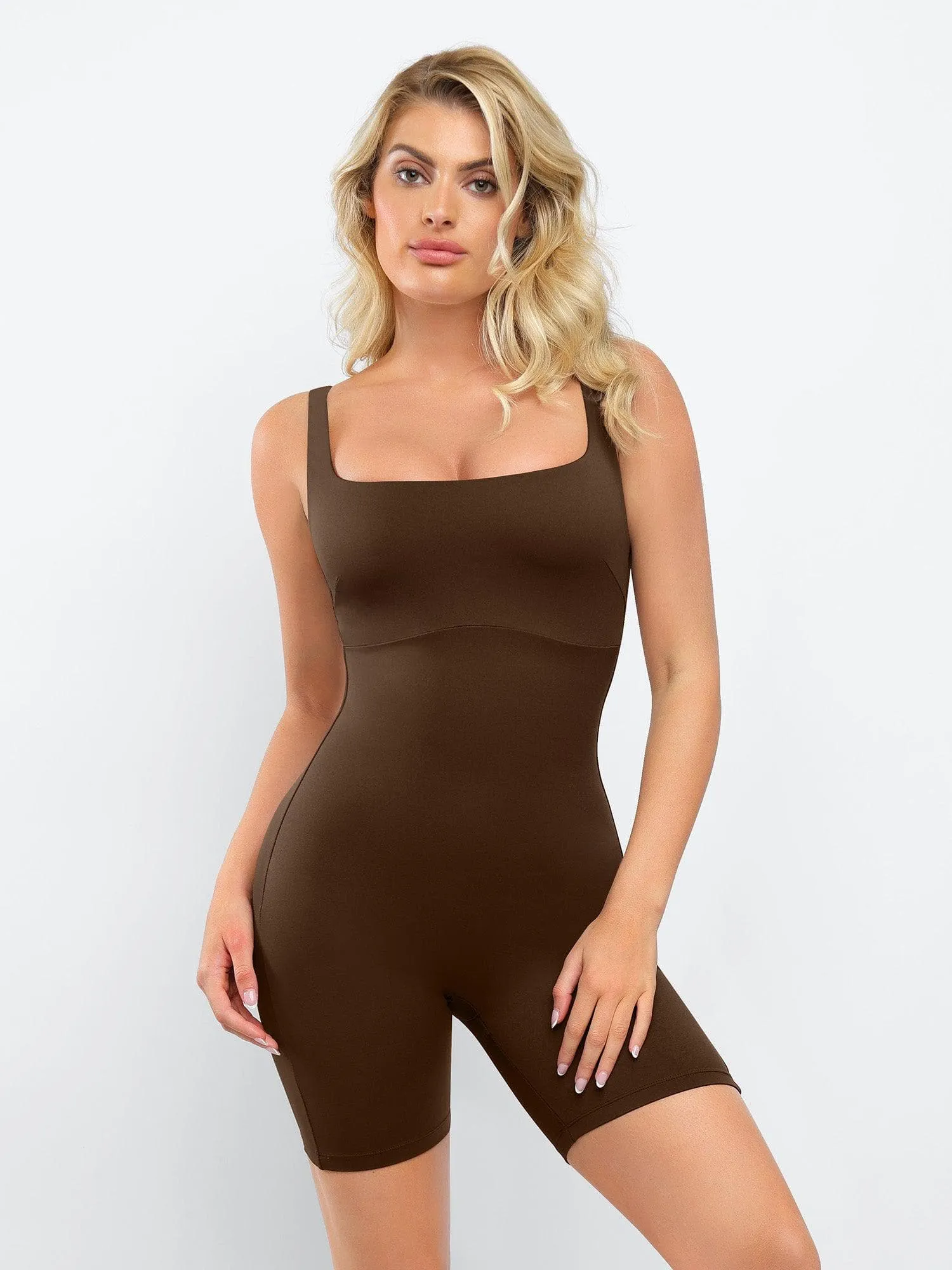 The Shapewear Romper Slimming Workout Square-Neck Thigh For Insiders